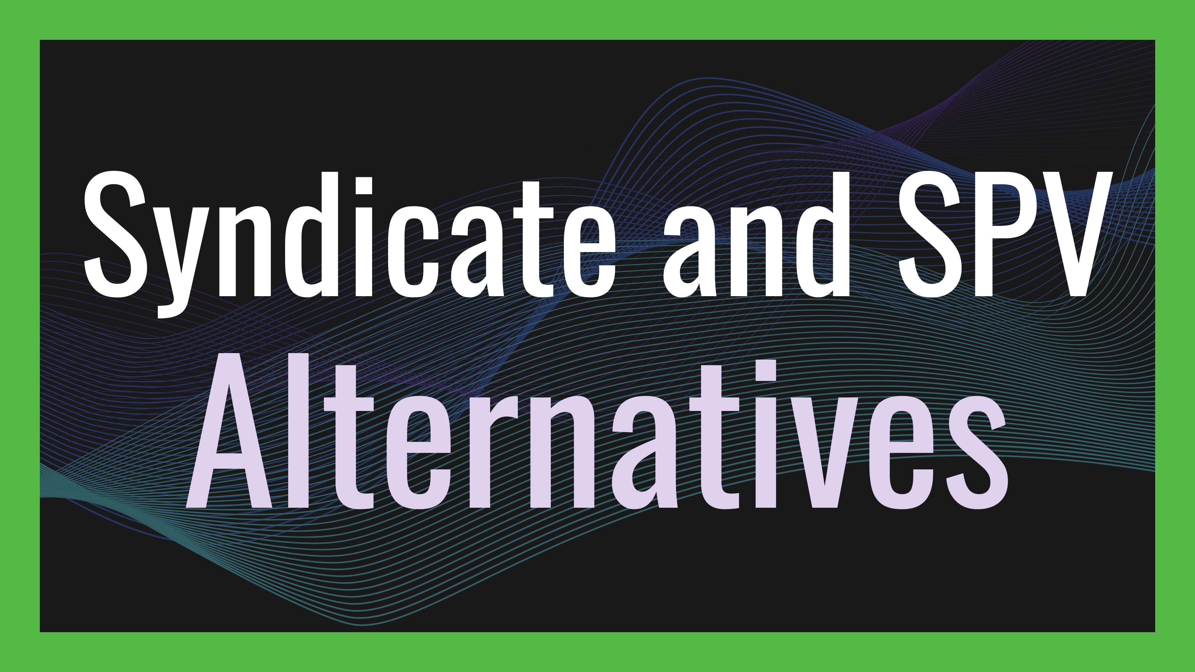 Syndicate and SPV Alternatives