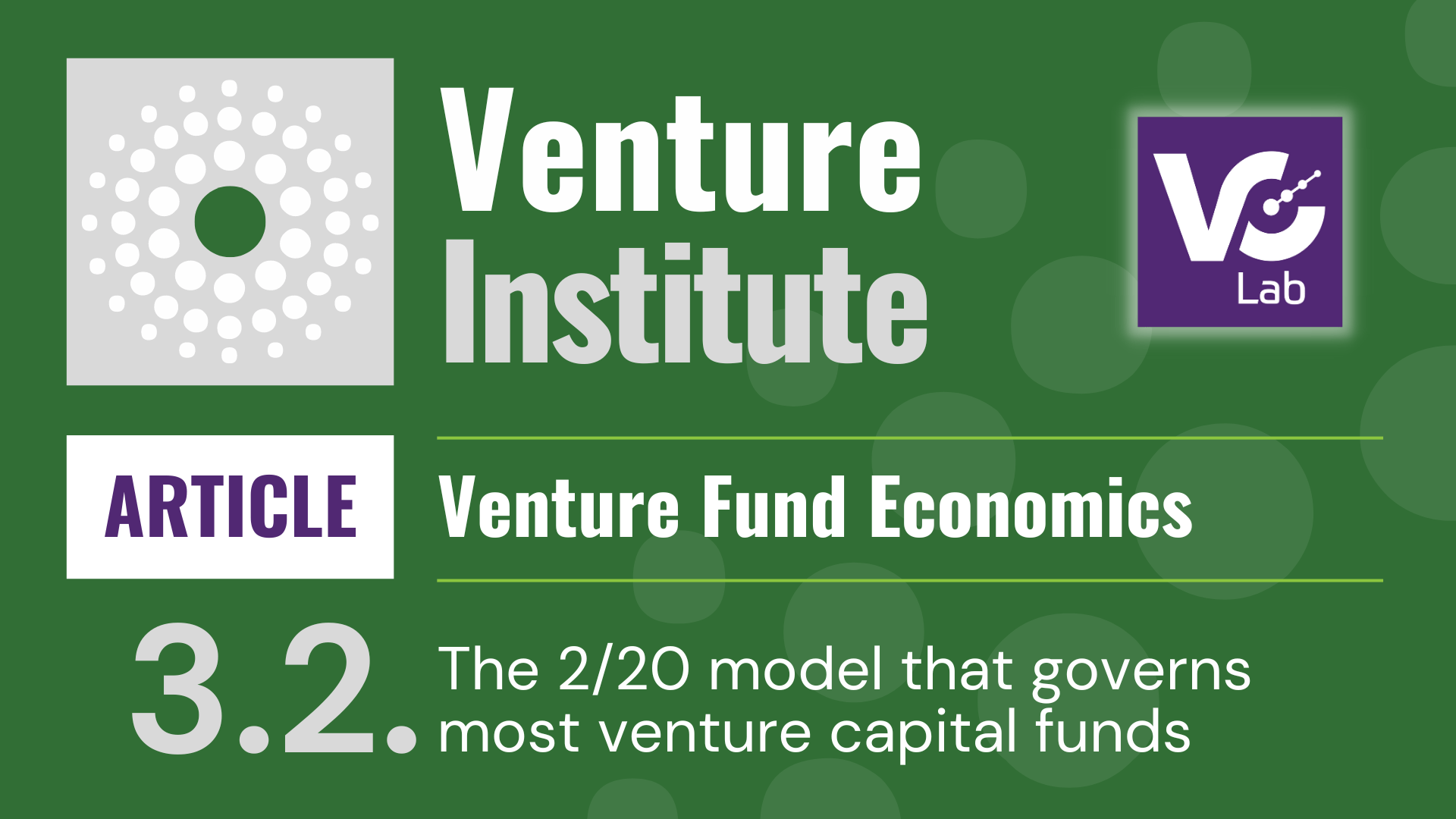 3.2 – Venture Fund Economics