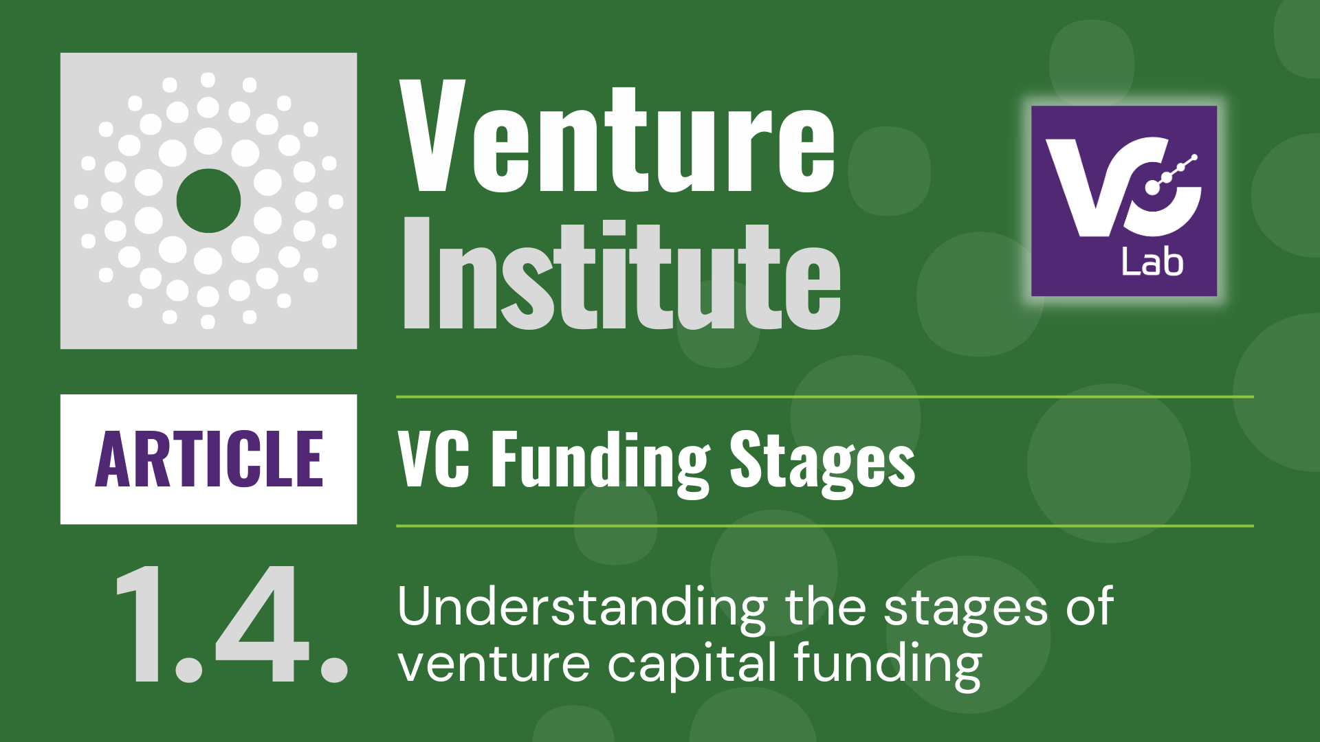1.4 – VC Funding Stages