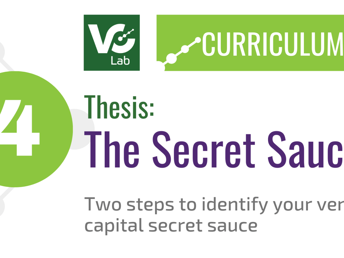 4. How to Determine Your Venture Capital Secret Sauce